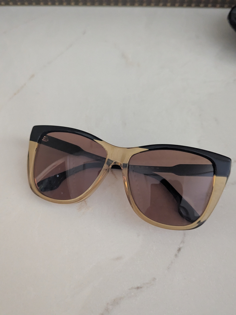 Victoria Beckham Black and Gold Two-Tone Women's Cat Eye Sunglasses